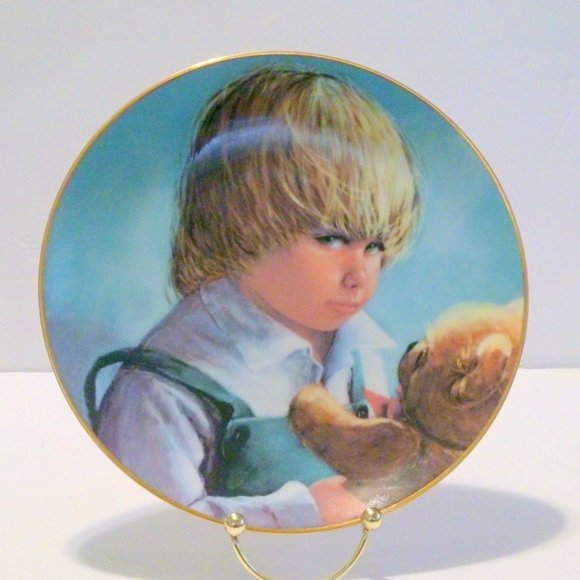 “TEDDY AND TERRY “ Collector Plate By Su Etem Pacific Arts Plate Boy - Picture 1 of 2